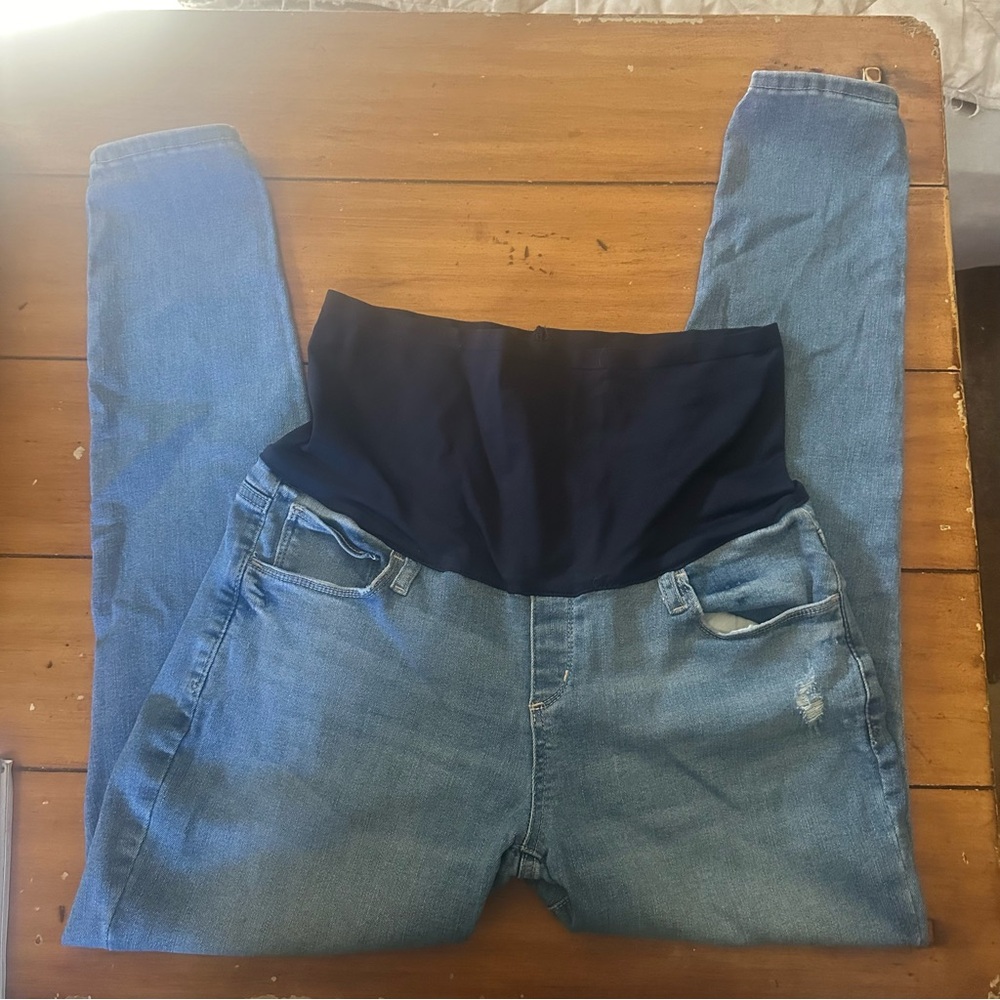 GAP Blue Maternity Jeggings, Leggings, SZ14/32L, distressed